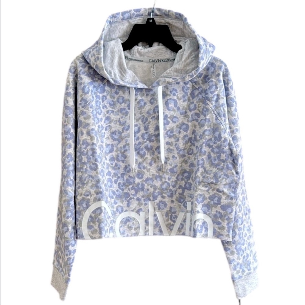 Calvin Klein Performance Printed Crop Hooded Pullover